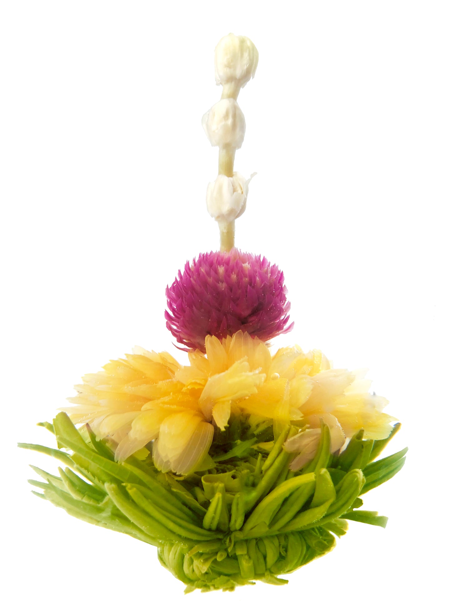 colourful, blooming tea, black
