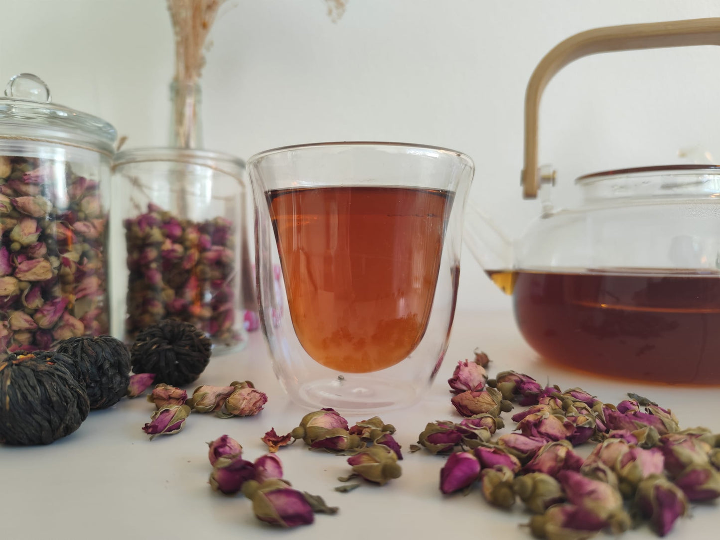 tazza da tè bifase, in vetro, senza manico