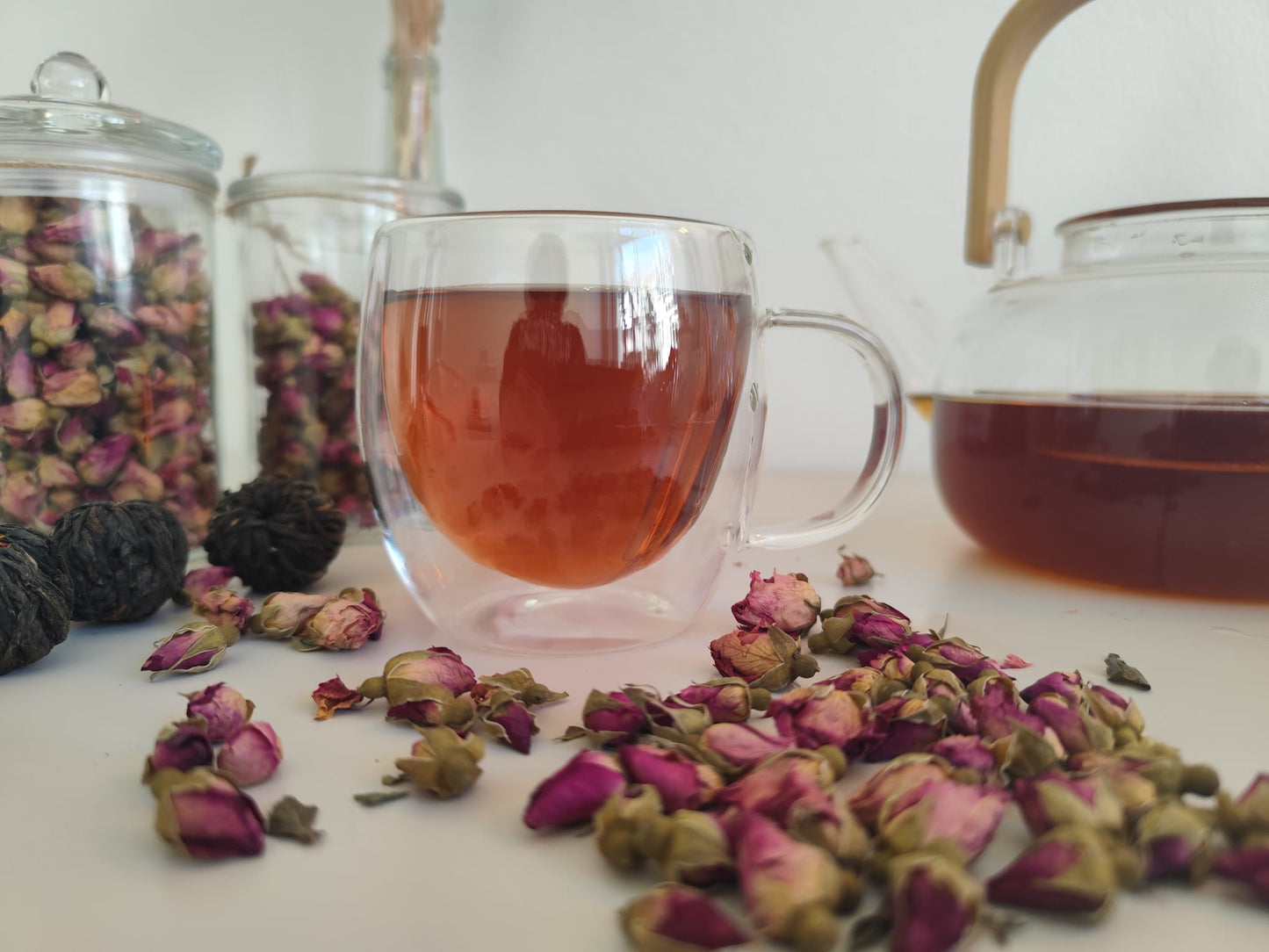 Double phased Teacup, glass, handle